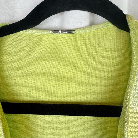 ALEXIS Claudine Bia Lime Green Yellow Wavy Stripe Skirt and Top Set Size Medium - Picture 4 of 11